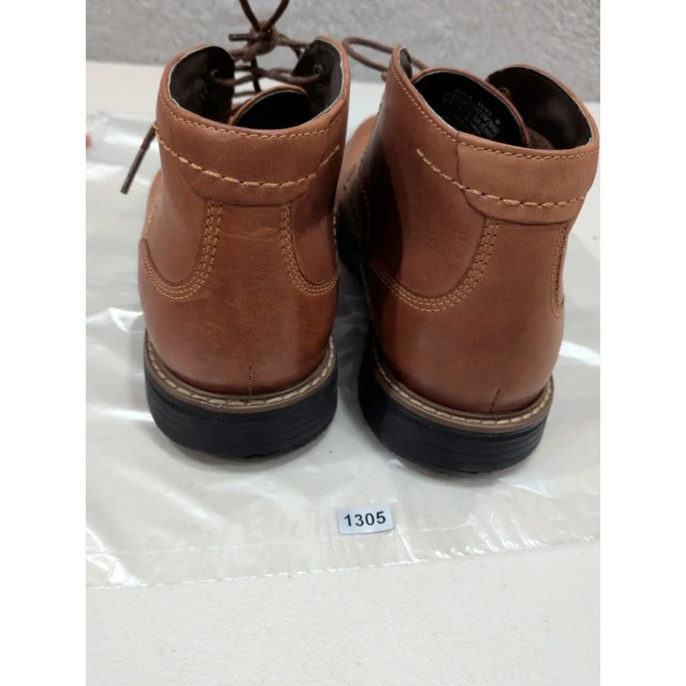 ROCKPORT CLASSIC BREAK MEN'S SIZE 8.5 BROWN LEATHER CHUKKA BOOTS LACE UP SHOES